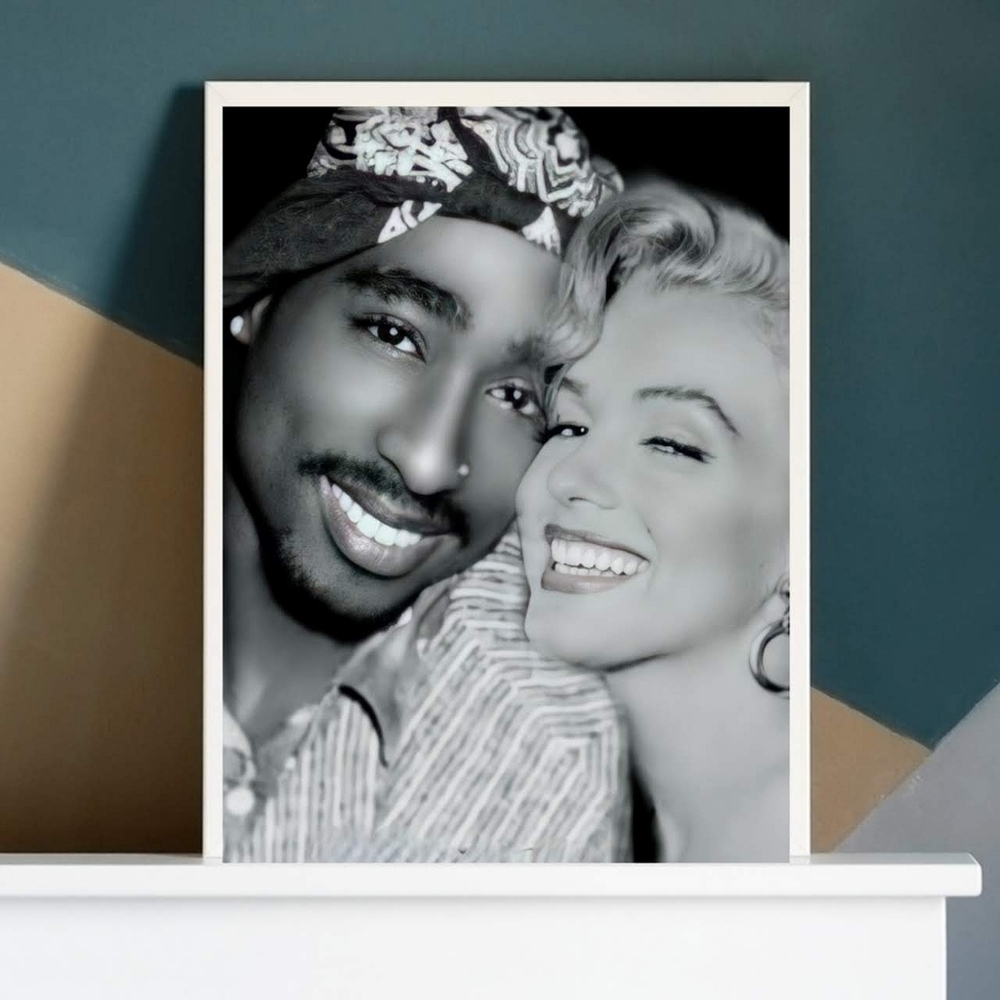 Marilyn Monroe and Tupac Original Wall Art Framed 5x7 choice